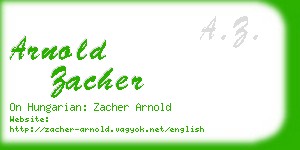 arnold zacher business card